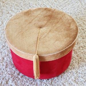 Vintage Velvet Hat Box